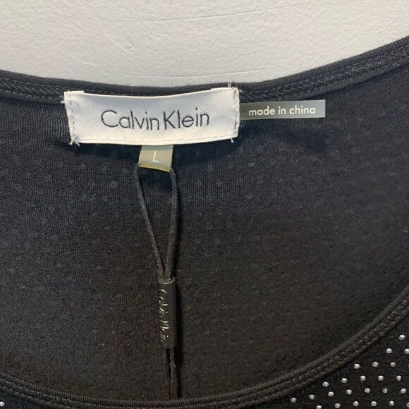 NWT Calvin Klein women’s size large black tank top with all over rhinest… - Picture 14 of 14